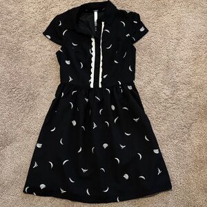 Kensie Black Blouse with White Accents